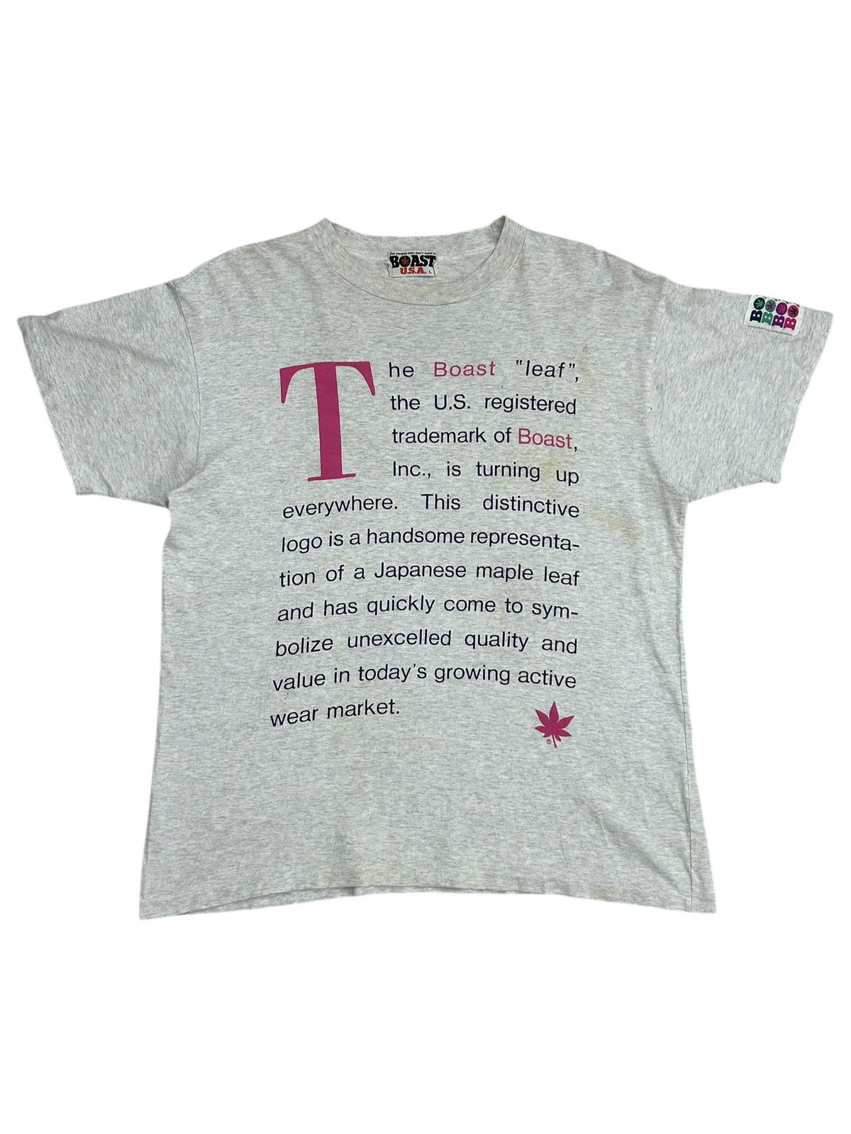 Vintage Vintage Tee Boast Art Qoutes Boast Maple Leaf Stoner Size US M / EU 48-50 / 2 - 1 Thumbnail