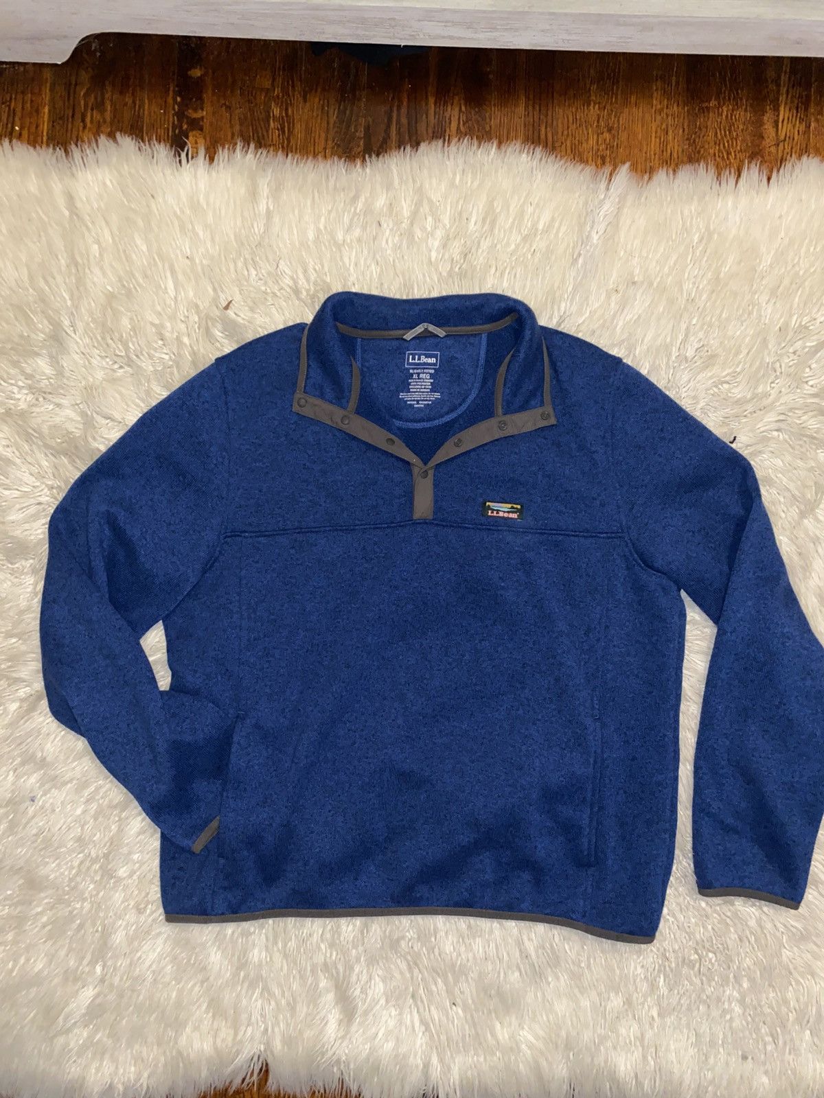 L.L. Bean L.L Bean Sweater Blue Quarter Button Size US XL / EU 56 / 4 - 1 Thumbnail