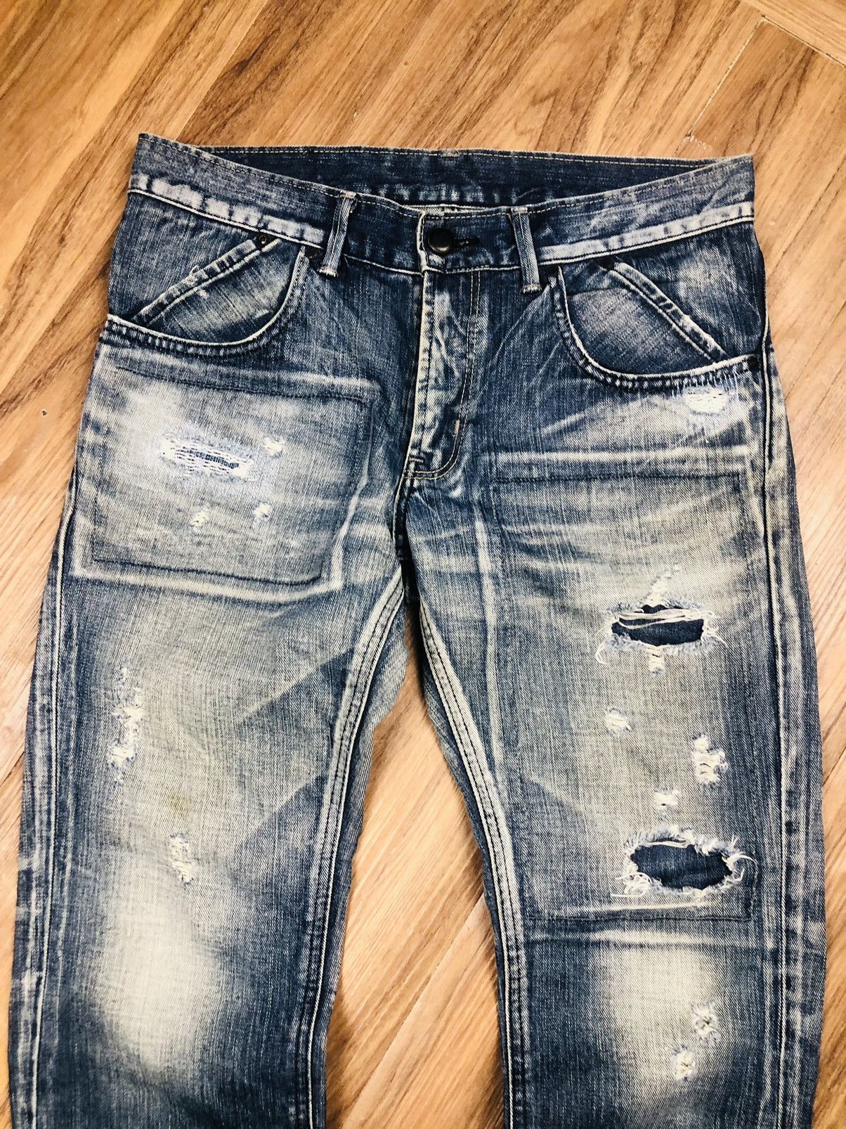 Lee Lee Riders LM3511 Japanese Distressed Jeans (38) Size US 33 - 3 Thumbnail