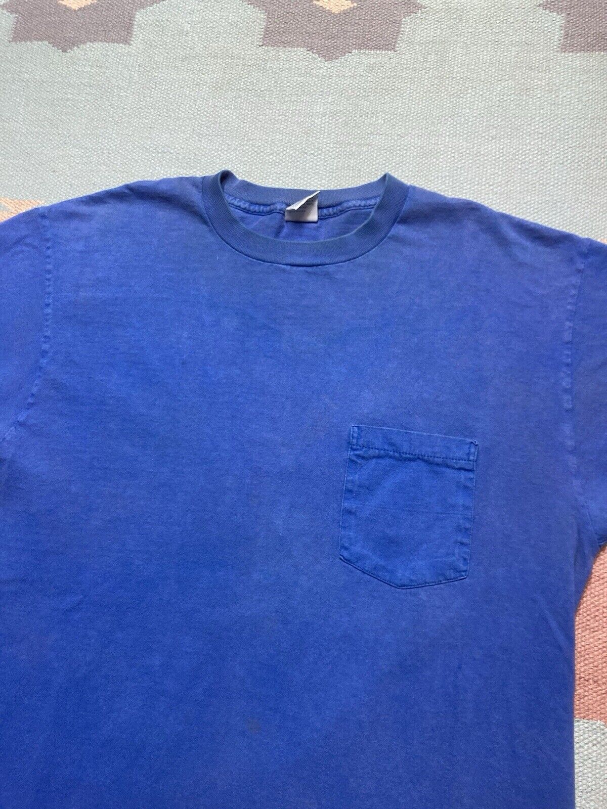 Towncraft VTG 80s pocket t shirt blank blue towncraft cotton XL tall Size US XL / EU 56 / 4 - 4 Thumbnail