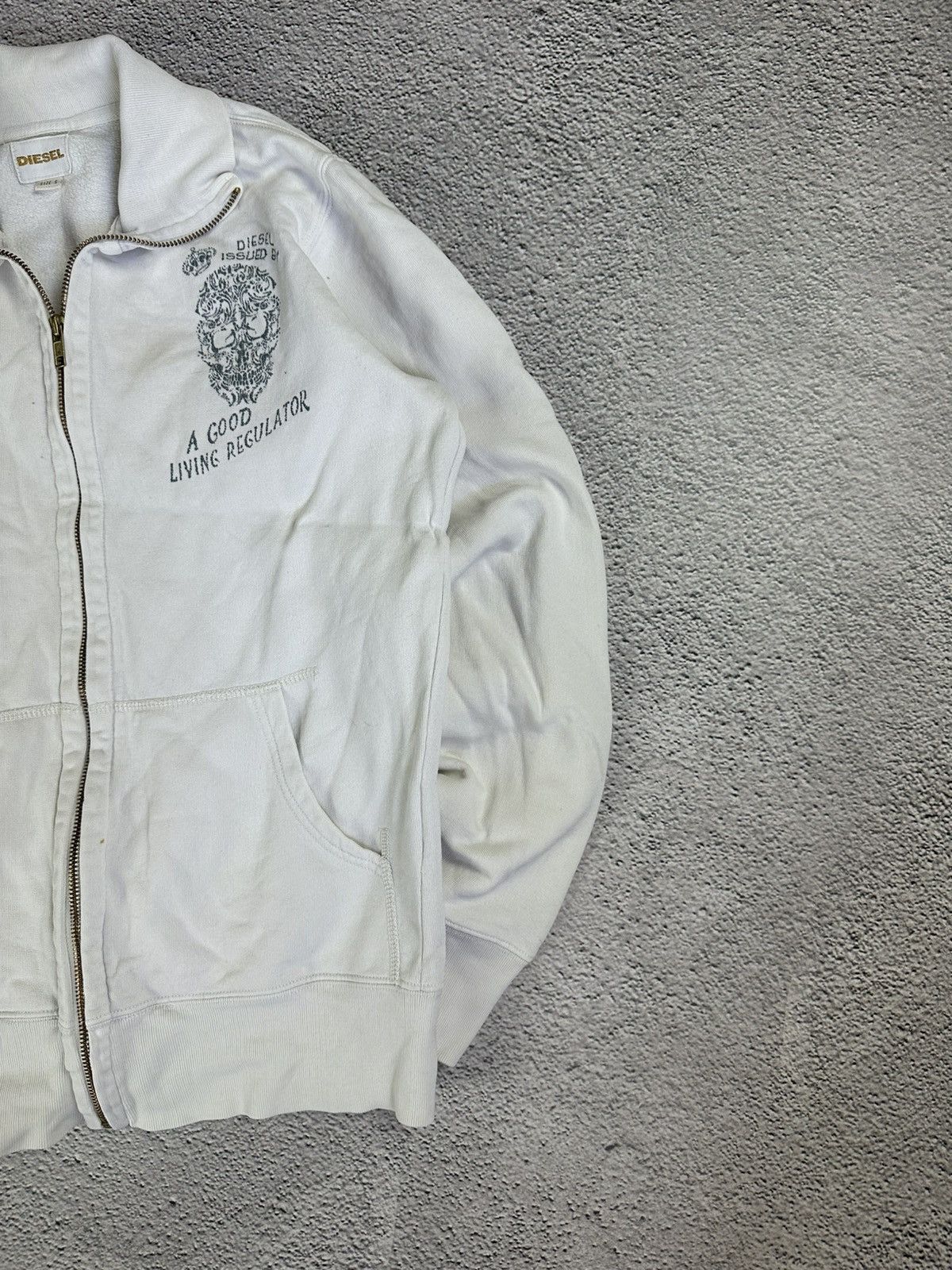Diesel × Vintage Vintage Diesel Industry Zip Hoodie Y2K Distressed Faded Size S / US 4 / IT 40 - 5 Thumbnail