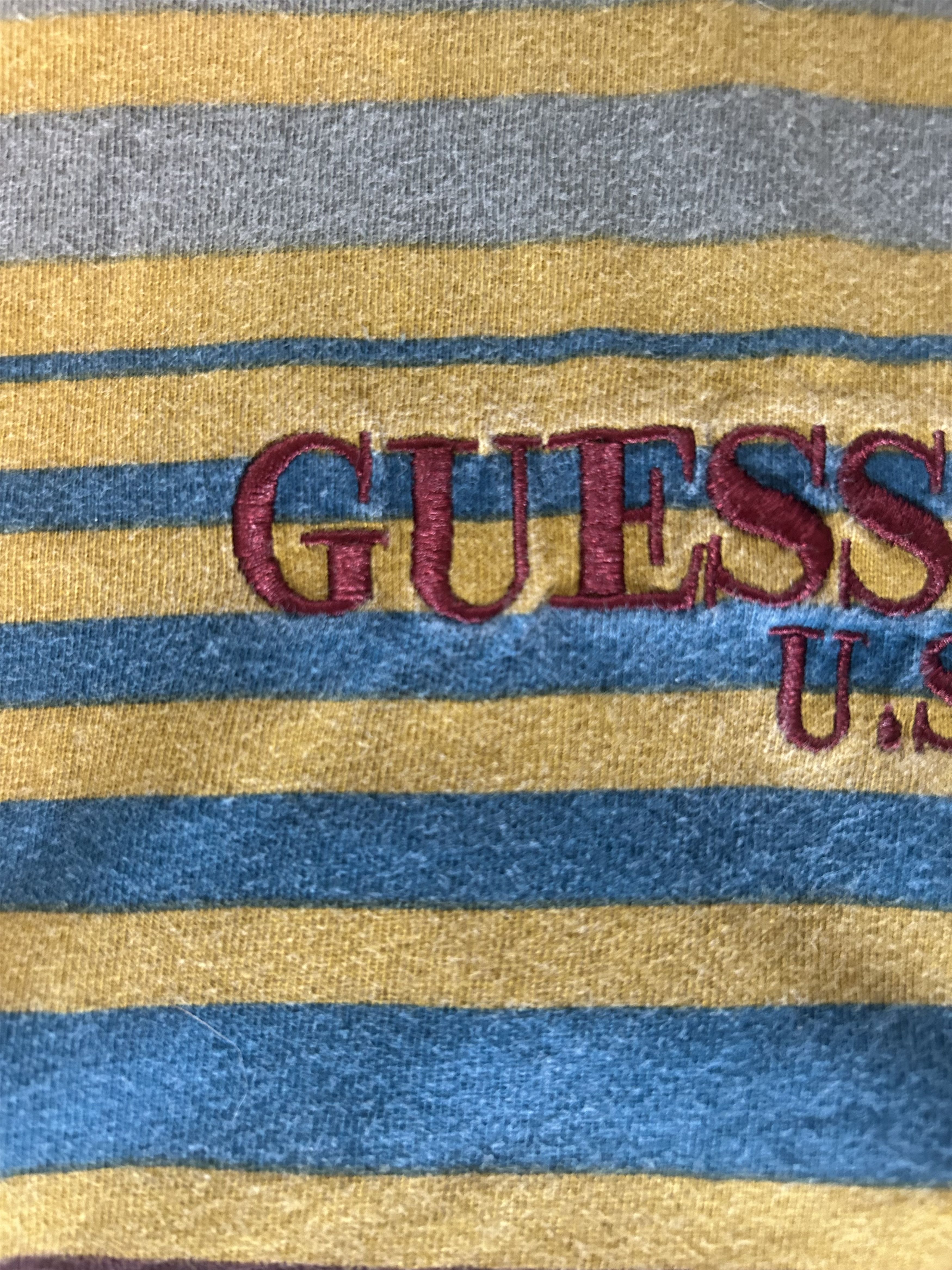 Guess Vintage Guess Striped Shirt XL embroidered Size US XL / EU 56 / 4 - 8 Thumbnail
