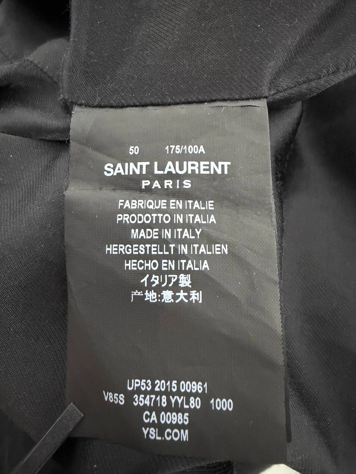 Saint Laurent Paris SLP 16ss black white leather thick wool bball jkt 50 Size US M / EU 48-50 / 2 - 6 Thumbnail