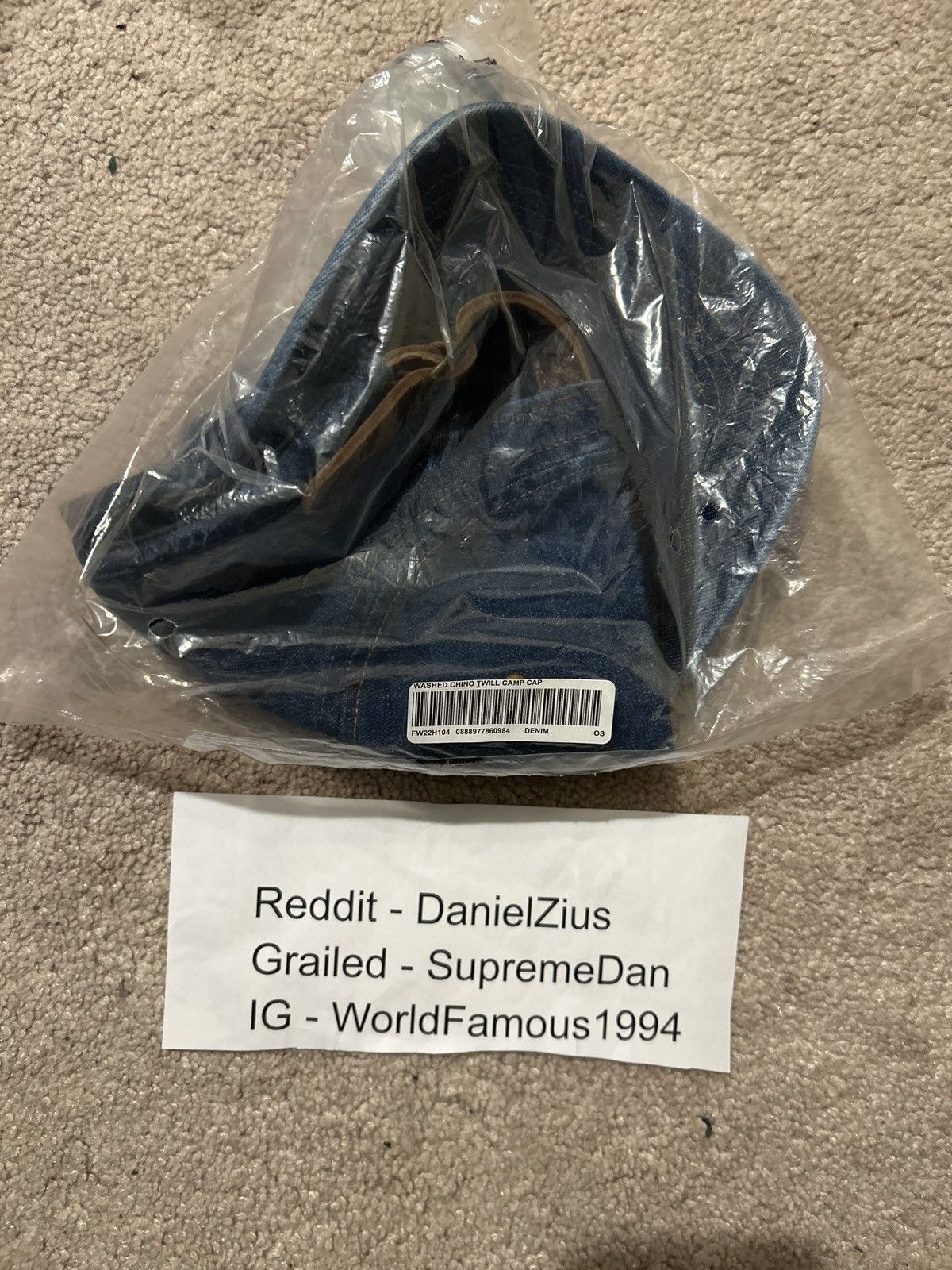 Supreme Supreme Washed Chino Twill Camp Cap 'Denim' Size ONE SIZE - 3 Thumbnail