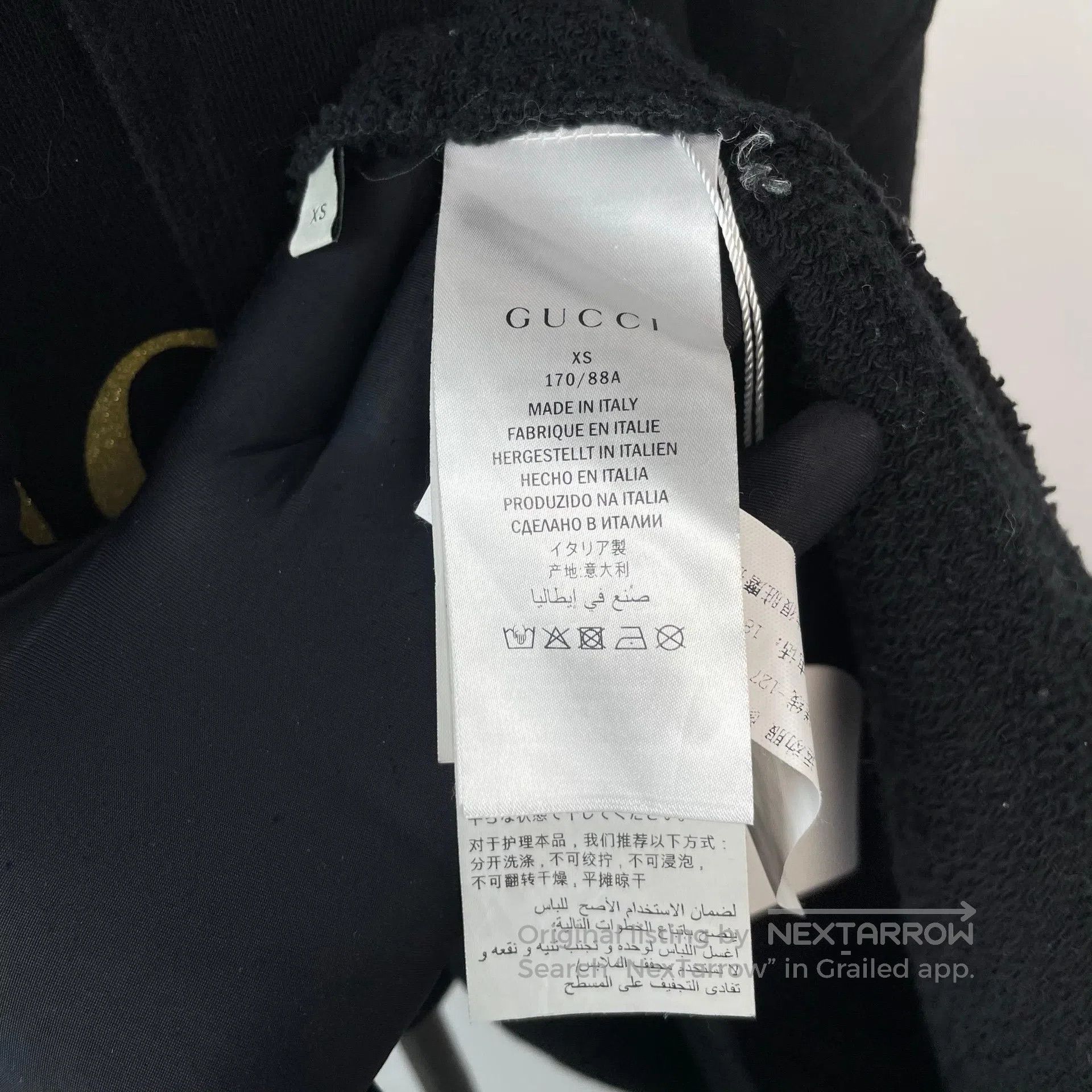 Gucci Guicci Black logo wolf embroidery cotton hooded sweatshirt Size US XS / EU 42 / 0 - 6 Thumbnail