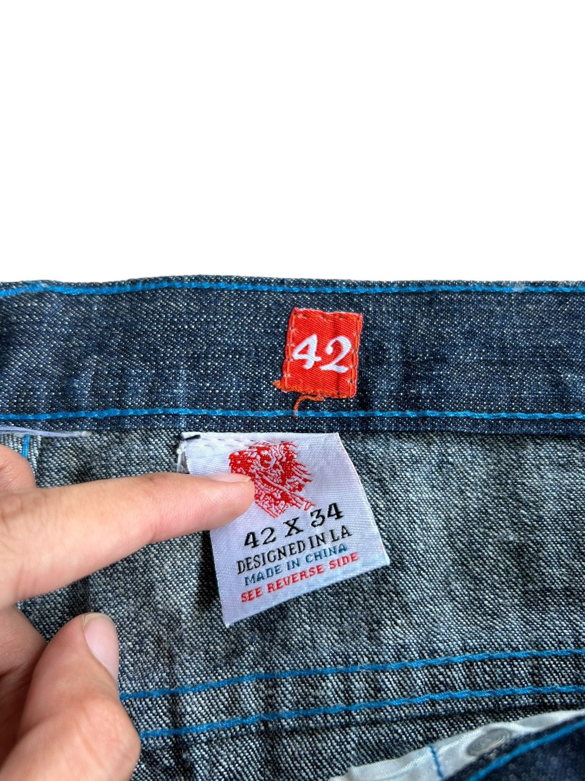 Christian Audigier × Ed Hardy × Vintage Ed Hardy denim Dragon Logo Rare design ☠️ Size US 41 - 11 Thumbnail