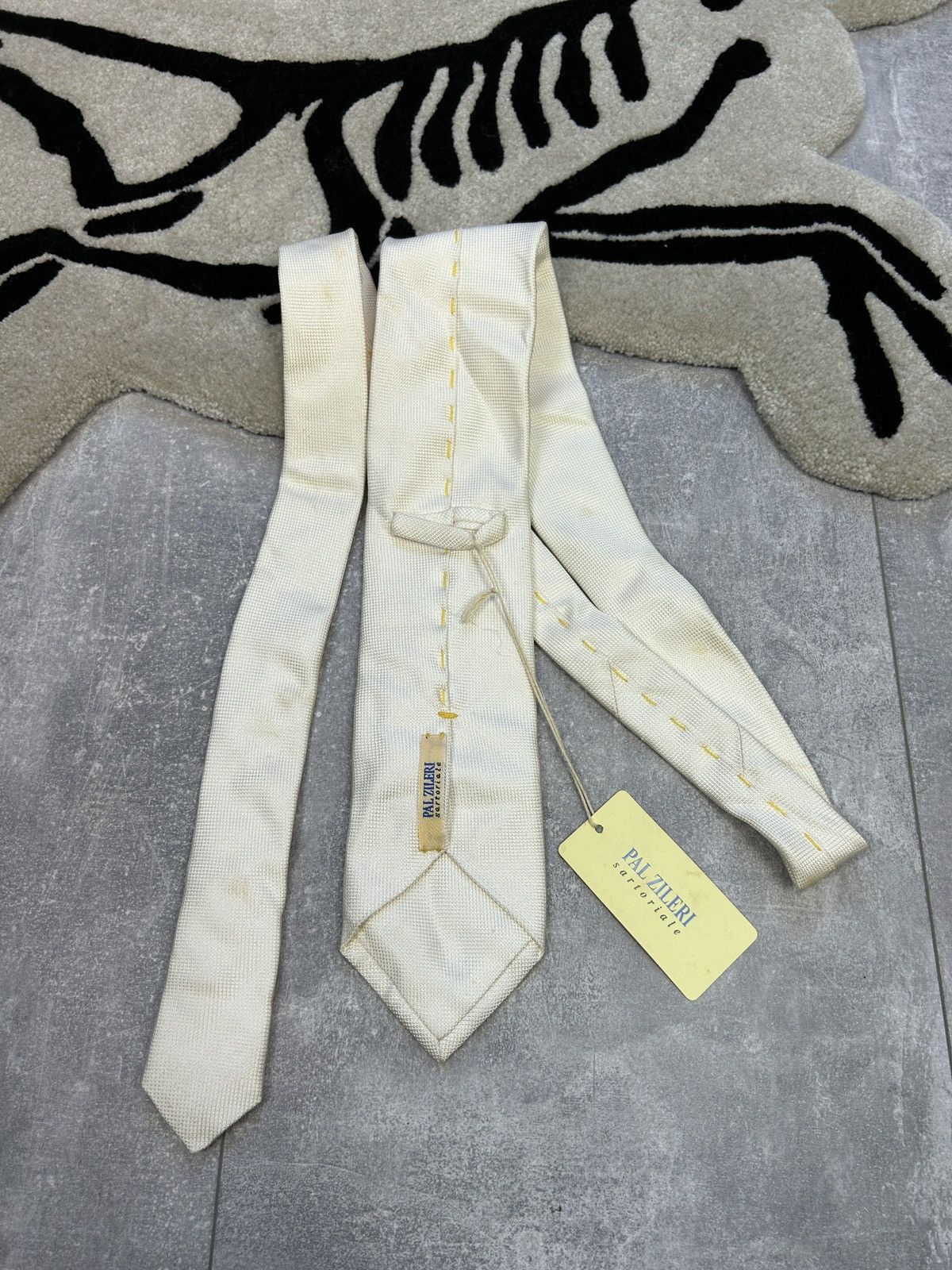 Pal Zileri × Vintage Mens Vintage Pal Zilleri tie luxury beige Size ONE SIZE - 2 Thumbnail