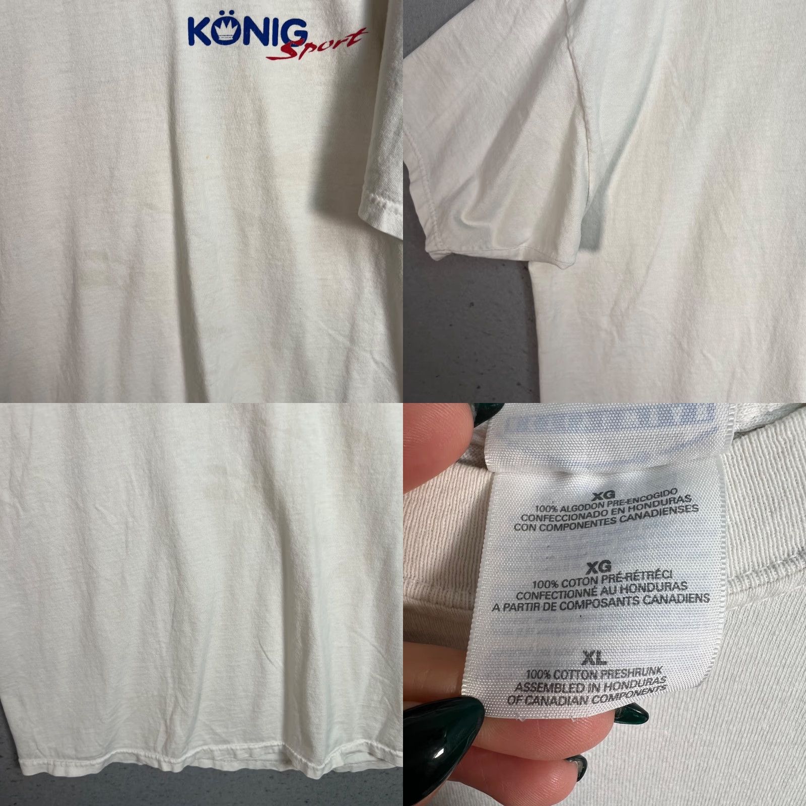 Gildan Vintage Y2K Konig Sport Wheels Racing White T Shirt Mens Size XL White Size US XL / EU 56 / 4 - 8 Thumbnail