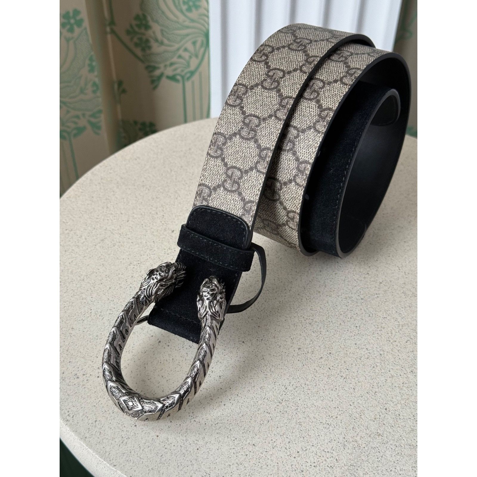 Gucci Gucci Dionysus Printed Monogram Canvas and Suede Belt 90/36 Size 36 - 6 Thumbnail