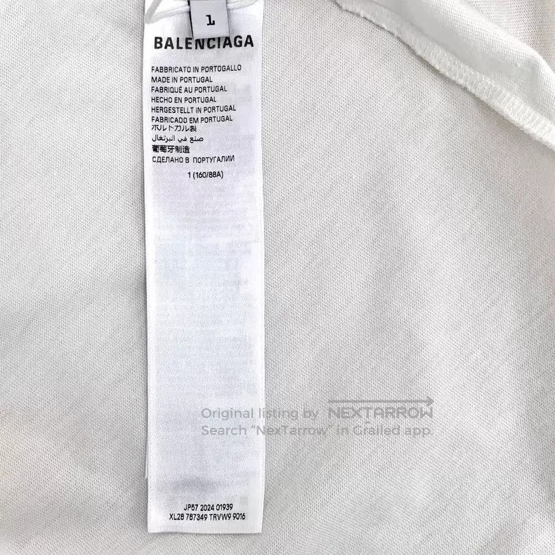 Balenciaga Balenciaga White Logo Letter Printed Cotton Short Sleeve T Size US S / EU 44-46 / 1 - 8 Thumbnail