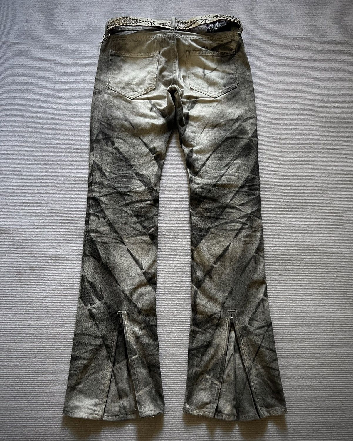 CIVARIZE Whisker Wash Zip-Flare Denim 00s