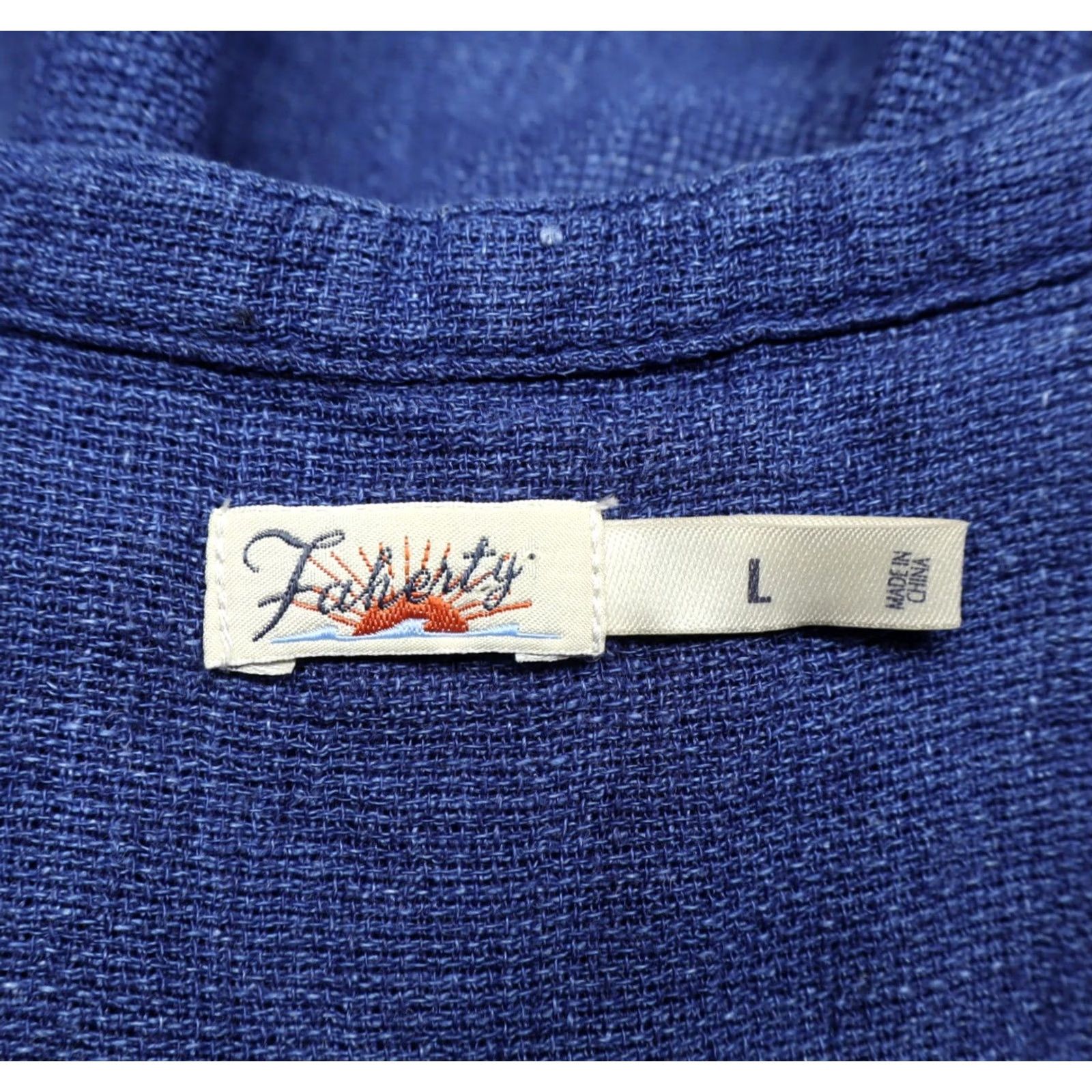 Faherty Faherty Dress Indigo Blue 100% Linen Sleeveless Mini L Bohemian Pockets Shirt Dress Womens Short Size L / US 10 / IT 46 - 5 Thumbnail
