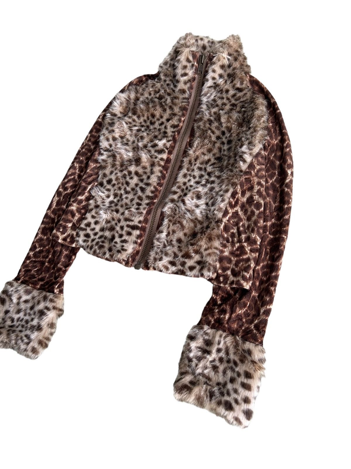 CABANE de ZUCCa 1990s Exclusive Leopard Fur Skin Elongated Sleeve Sweater Size US S / EU 44-46 / 1 - 2 Thumbnail