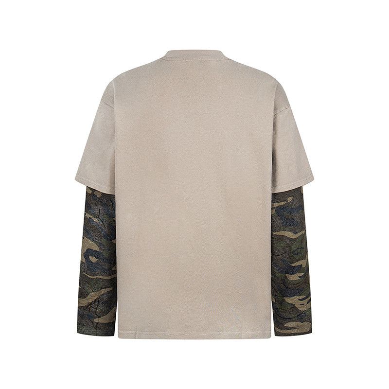 Japanese Brand Men's American Retro Faux Two-Piece Long-Sleeve T-Shirt Size US M / EU 48-50 / 2 - 2 Thumbnail
