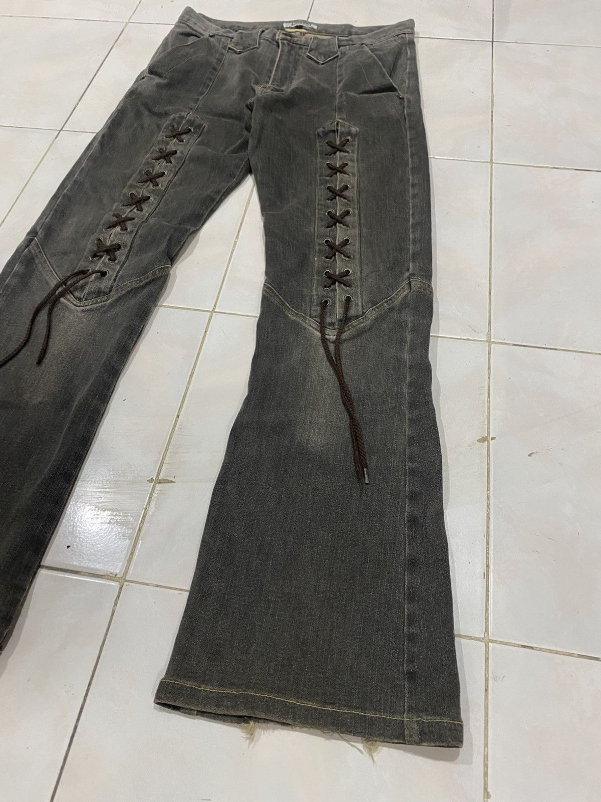 14th Addiction Growth Lace Up Faded Black Bootcut Pant Size US 30 / EU 46 - 3 Thumbnail