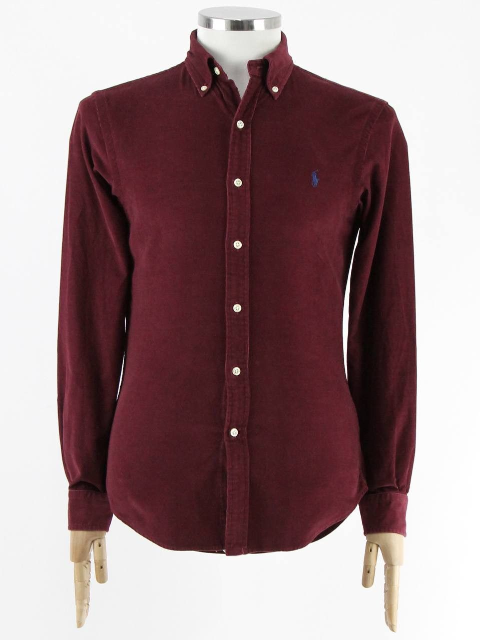 Polo Ralph Lauren POLO RALPH LAUREN Slim burgundy micro velvet shirt Size US S / EU 44-46 / 1 - 1 Thumbnail