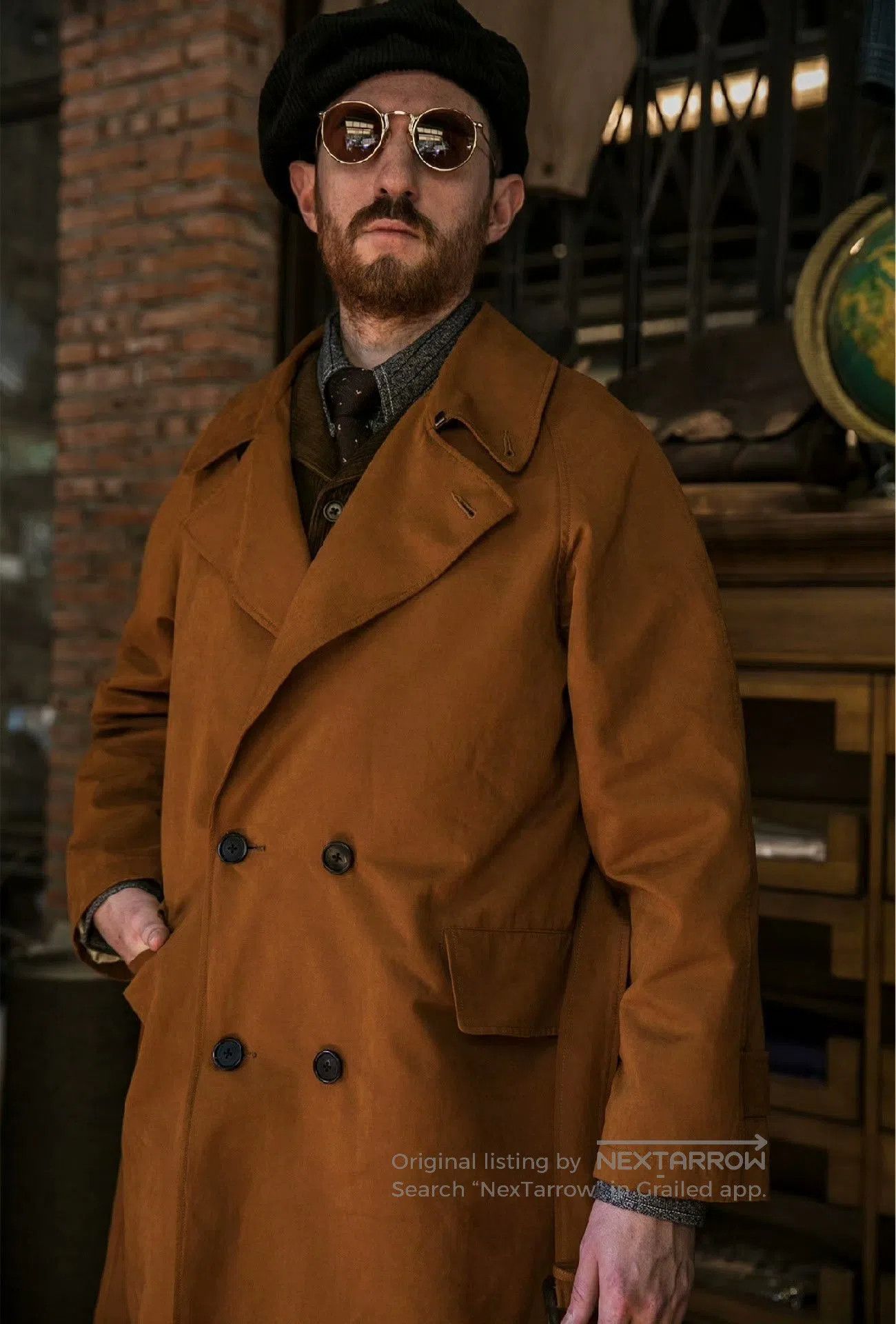Garment Reproduction of Workers Vintage Labour Union Trench Coat. Size US L / EU 52-54 / 3 - 2 Thumbnail