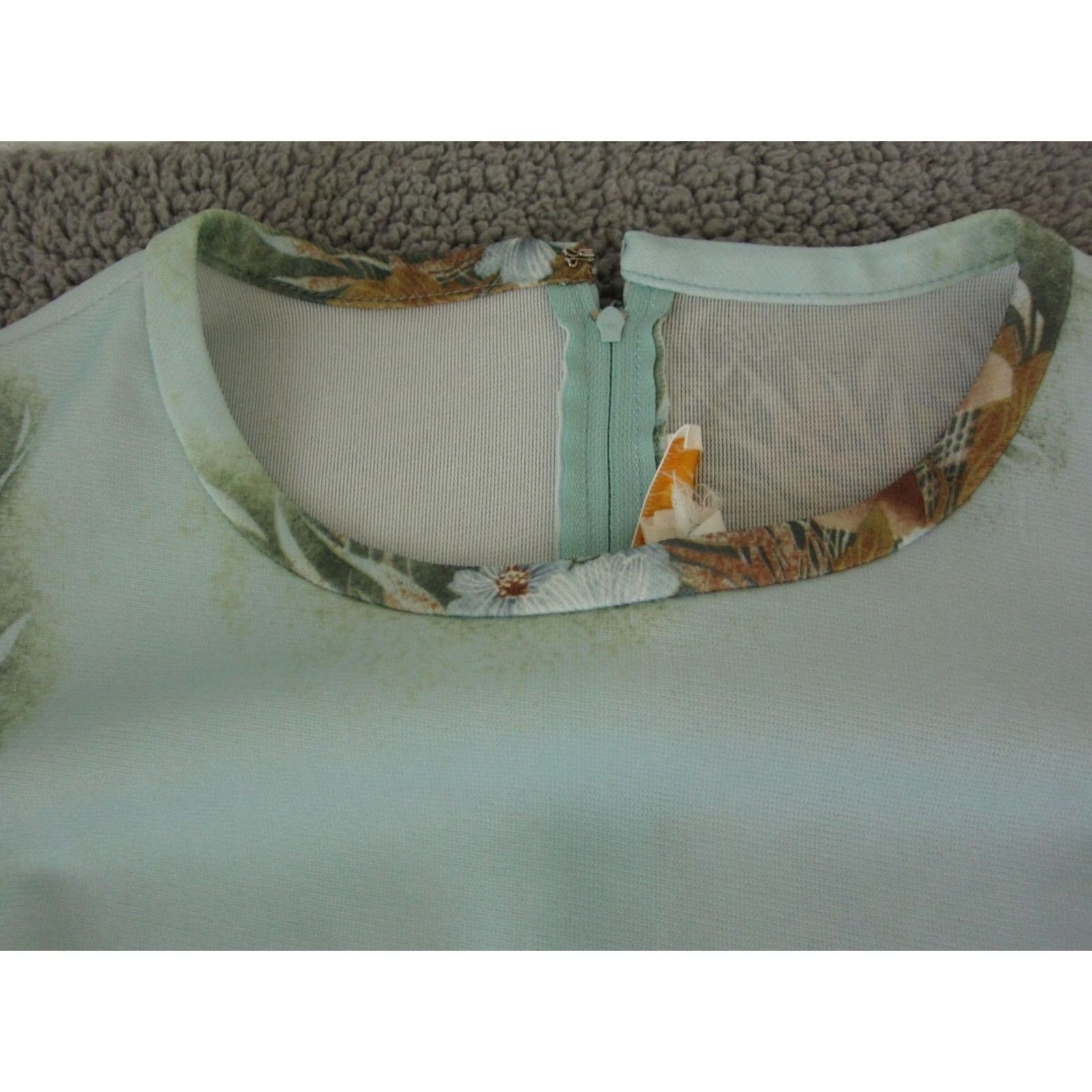 Vintage VINTAGE Momentum Dress Womens One Size Blue Floral Long 60s 70s A-Line Casual Ladies Size ONE SIZE - 3 Thumbnail