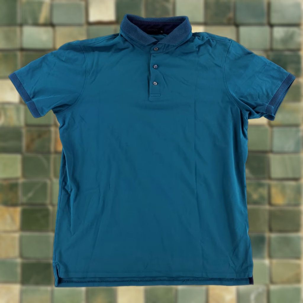 Vintage Greyson Polo Shirt Men XL Short Sleeve Green Blue Performance Golf Shirt Blue Size US XL / EU 56 / 4 - 1 Thumbnail