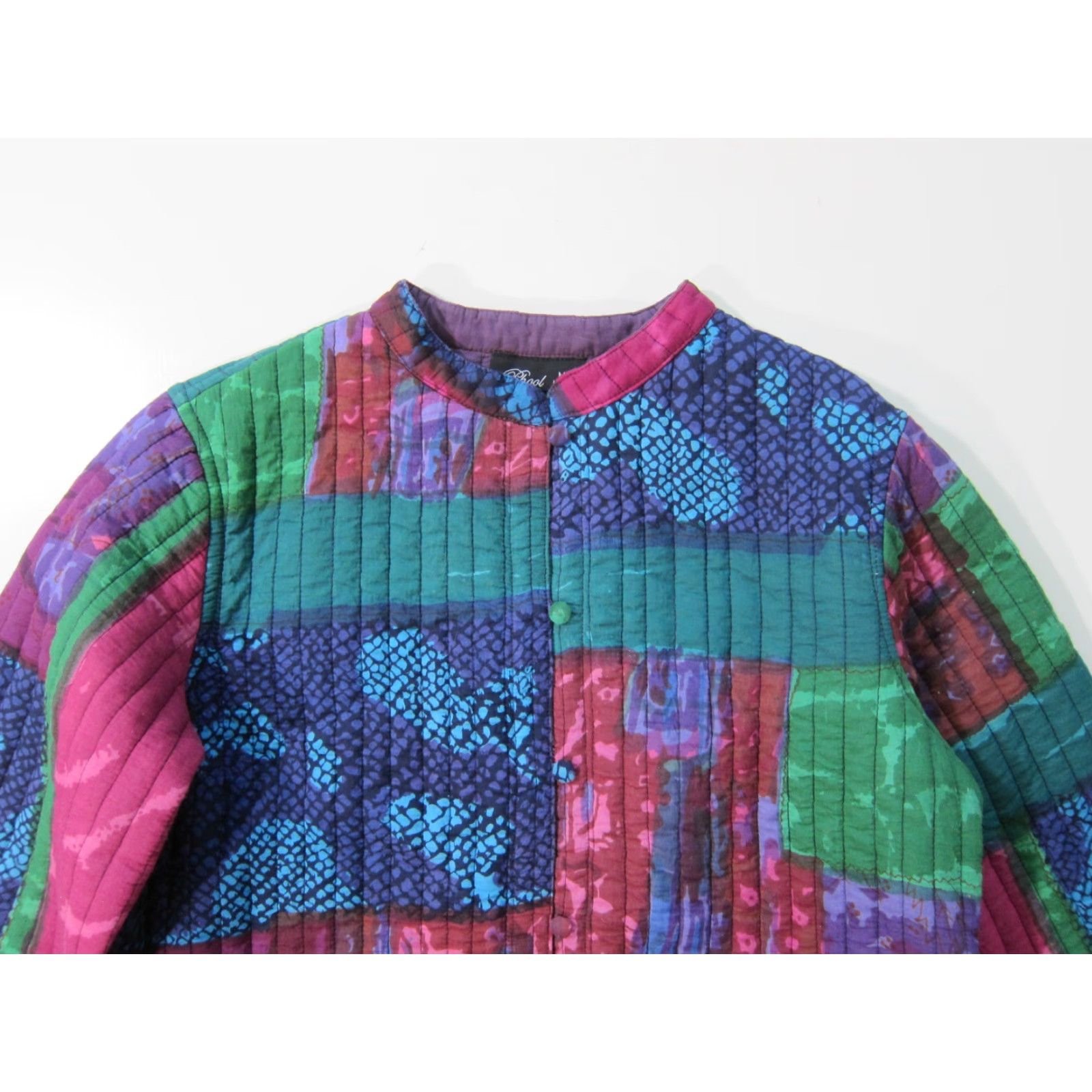 Vintage Phool India 100% Cotton Floral Purple Green Quilted Tie Dye Blazer Jacket Medium Size M / US 6-8 / IT 42-44 - 4 Thumbnail