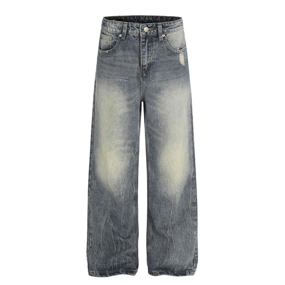 Vintage Retro Punk Washed Men's Distressed Loose-Fit Jeans Size US 32 / EU 48 - 1 Thumbnail