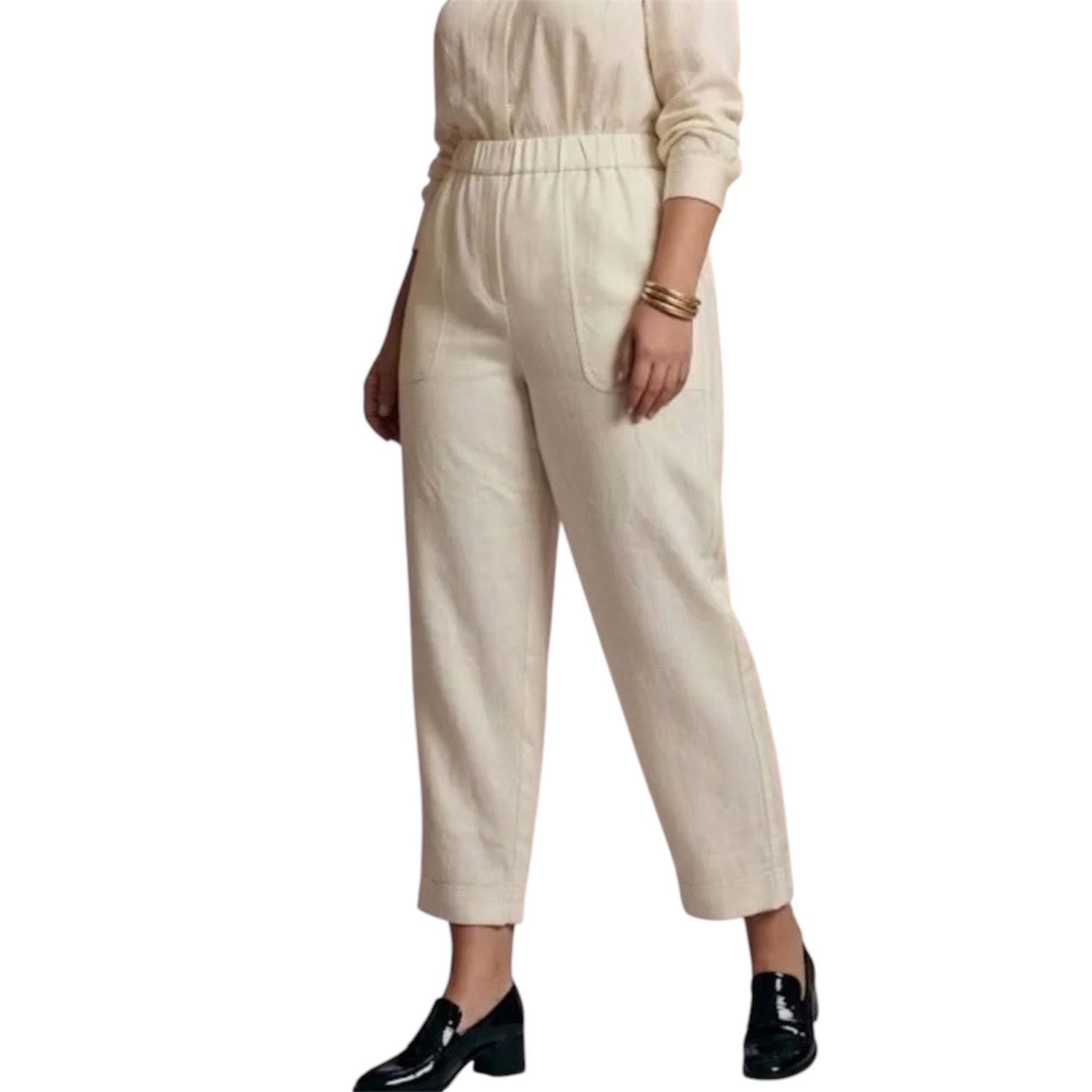 Marina Rinaldi Marina Rinaldi Recali Linen Blend Cropped Pant PLUS size 20 Size 42" / US 20 - 1 Thumbnail