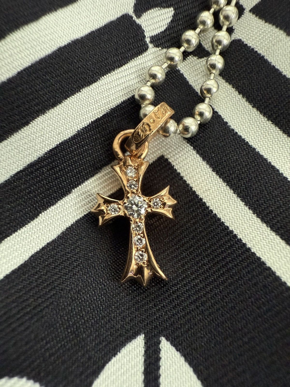 Chrome Hearts 22k Gold Baby Fat Charm Pave Diamonds | Grailed