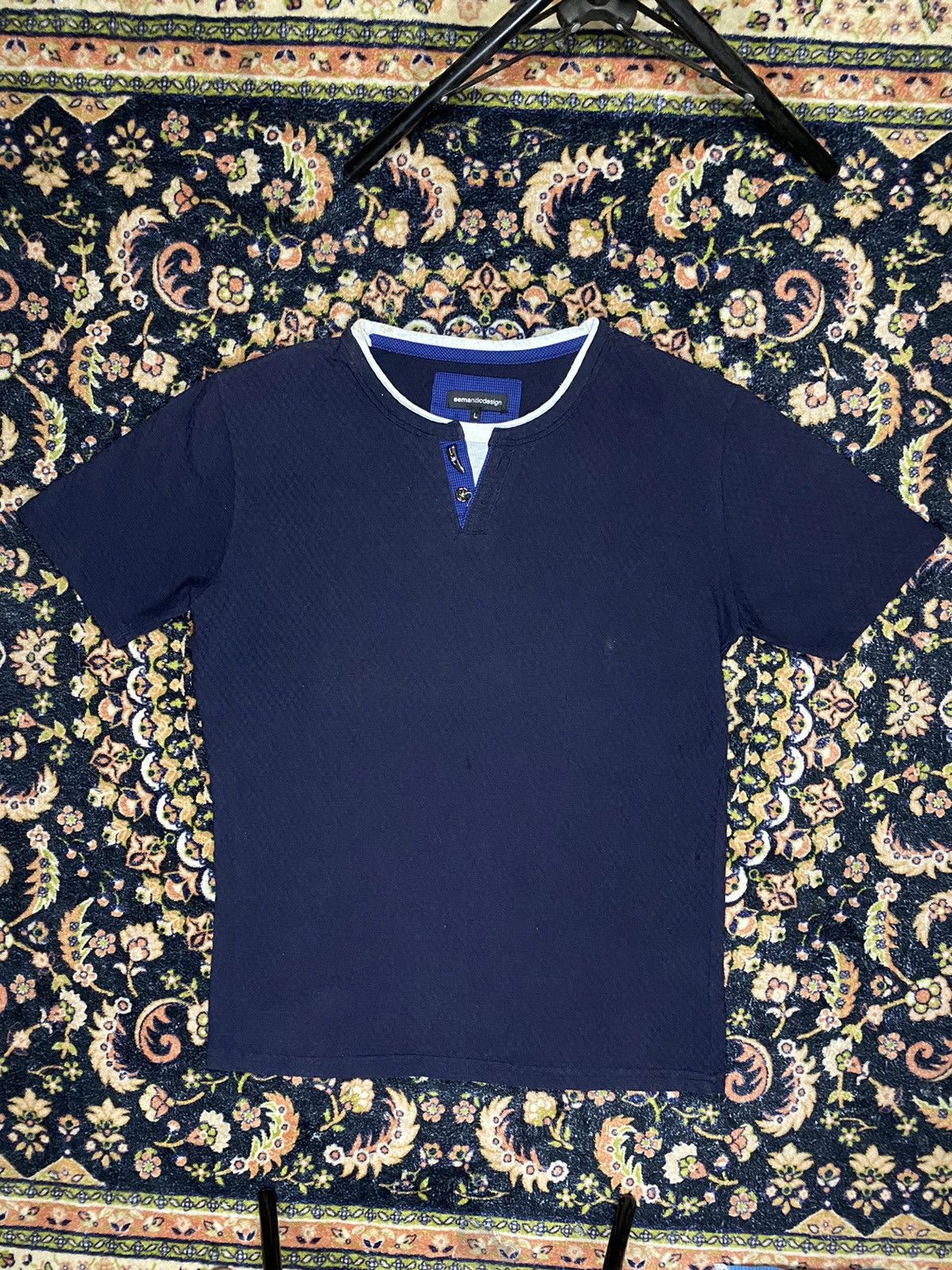 If Six Was Nine × Japanese Brand × Le Grande Bleu (L.G.B.) Tabs Semantic Design Double layer T shirt Size US L / EU 52-54 / 3 - 1 Thumbnail