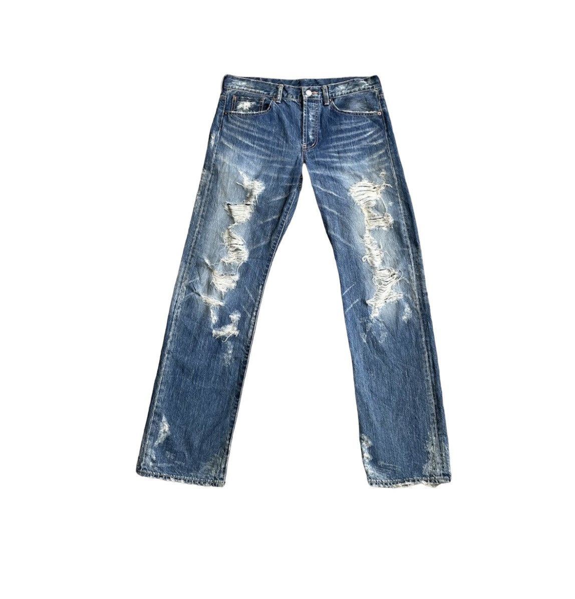 Japanese Brand Soul Of Freedom Japan Distressed Denim Size US 33 - 1 Thumbnail