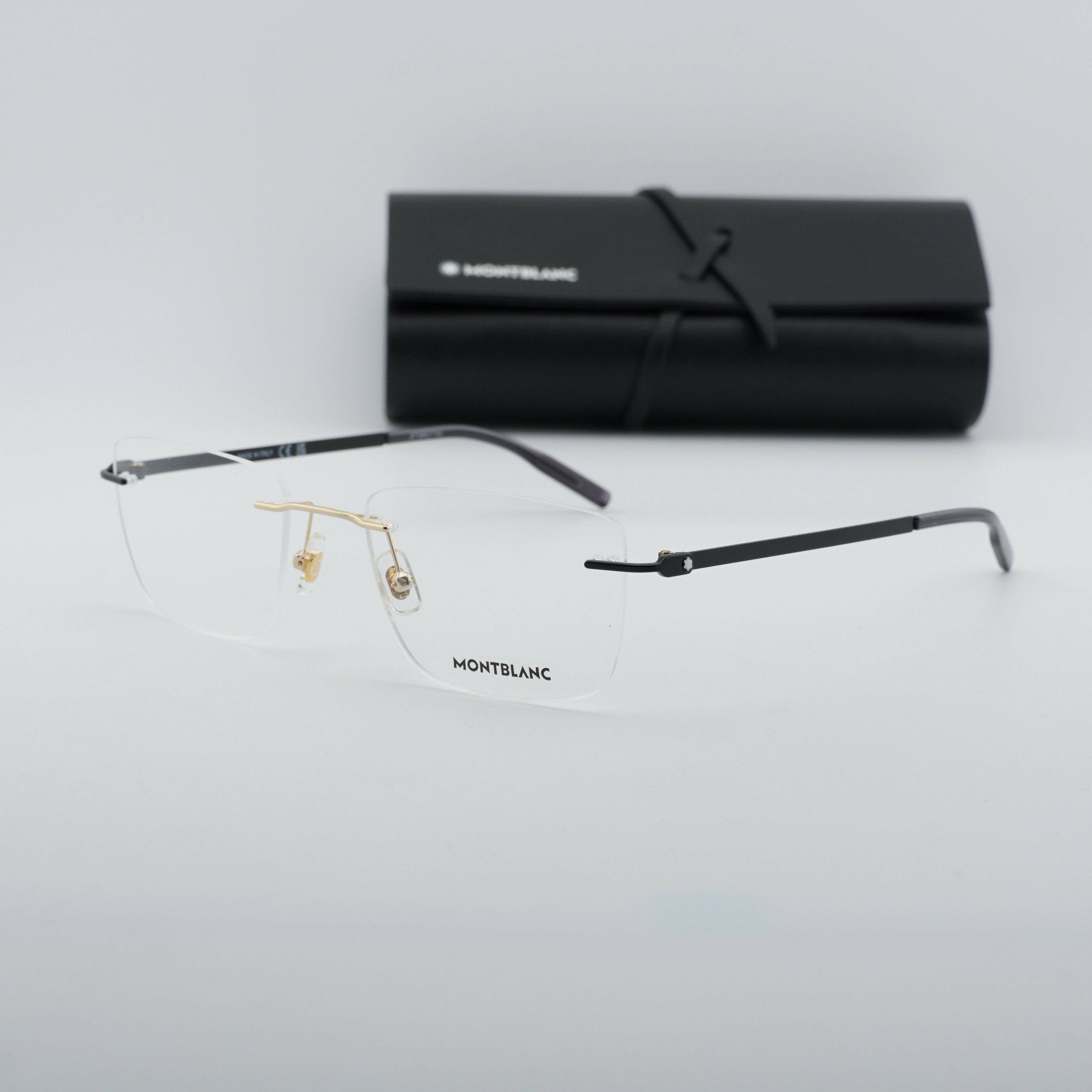 Montblanc Montblanc MB0281O 006 Eyeglasses Gold/Black 56mm Rectangle Size ONE SIZE - 1 Thumbnail