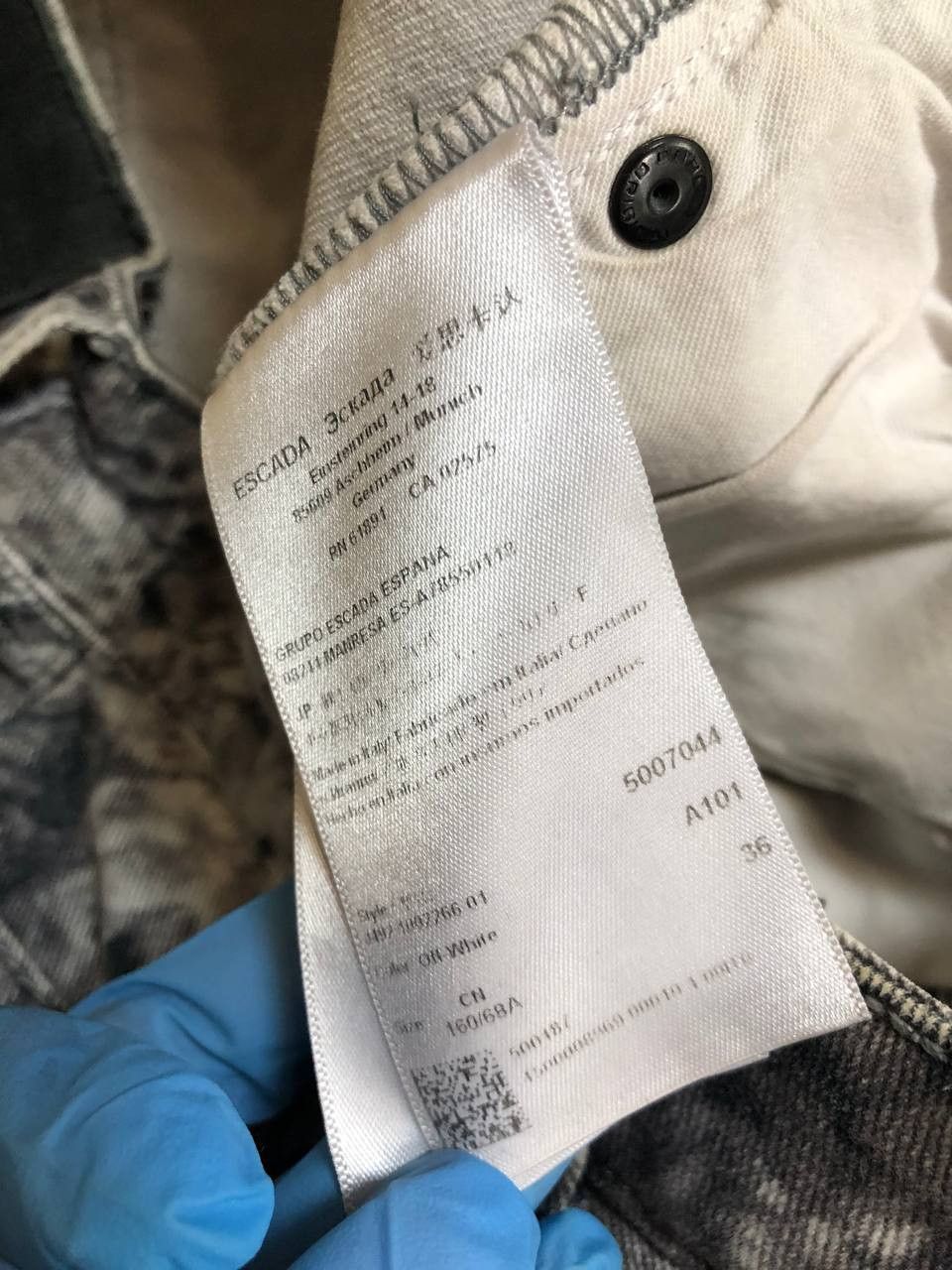 Escada Vintage Escada Super Skinny Jeans Grey Floral Jegging Size 25" / US 0 / IT 36 - 4 Thumbnail