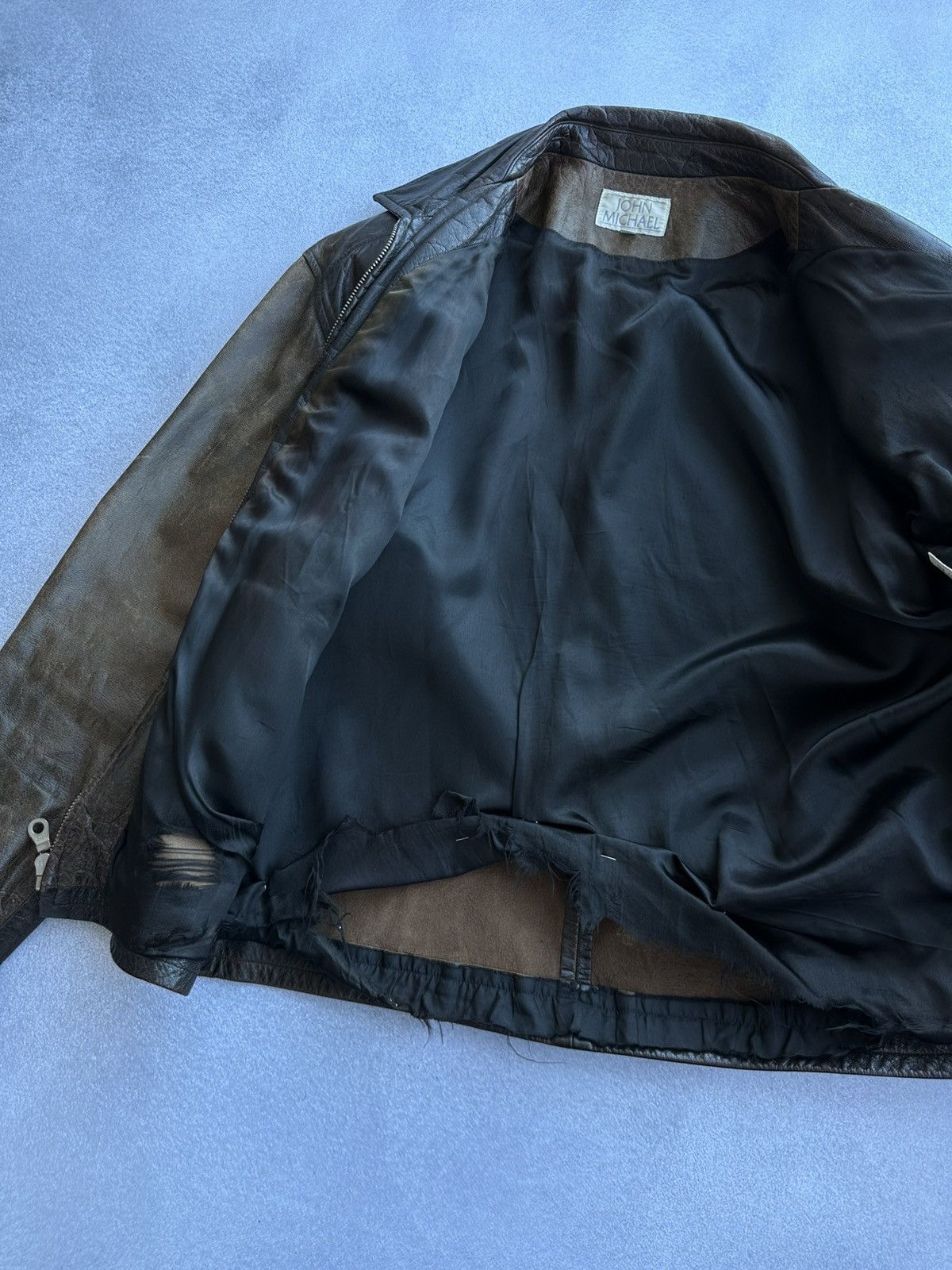 Vintage Vintage John Michael Men’s Moto Leather Jacket USA Size US L / EU 52-54 / 3 - 7 Thumbnail