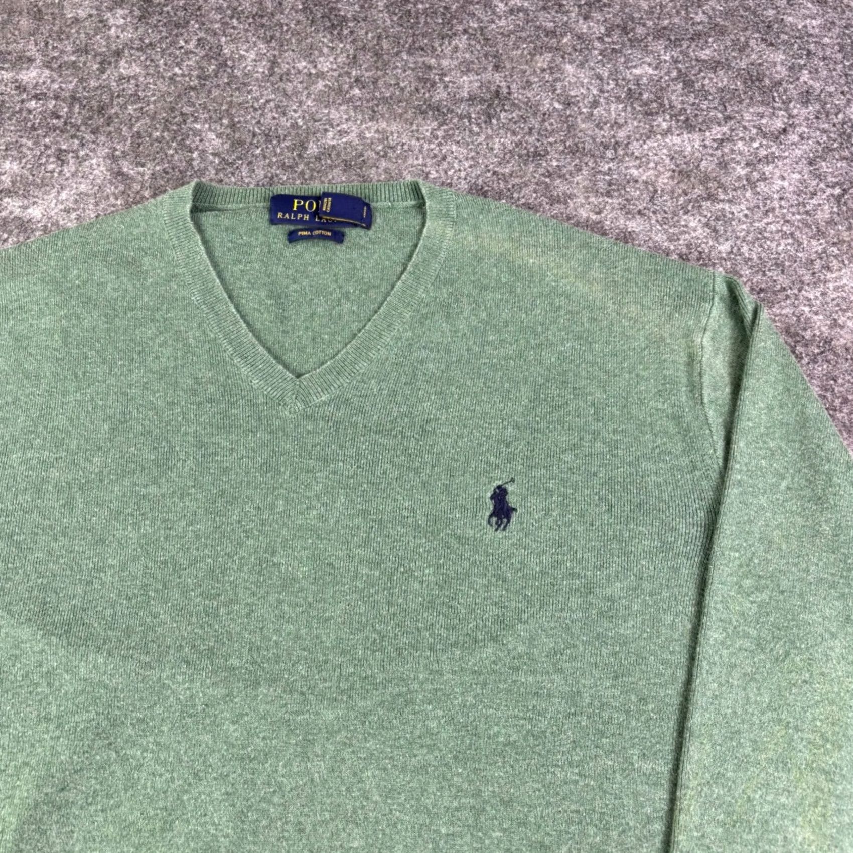 Polo Ralph Lauren Polo Ralph Lauren Mens V-Neck Sweater Sage Green Heather Small Polo Ralph Lauren Mens Pima Cotton V-Neck Sweater Sage Green Heather Small Size US S / EU 44-46 / 1 - 6 Thumbnail
