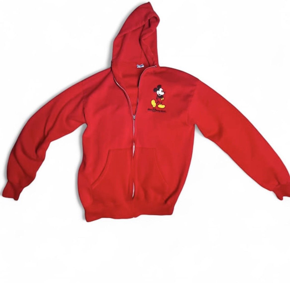Disney Vtg 90s Walt Disney World Mickey Mouse Red Zip Hoodie Large Size US L / EU 52-54 / 3 - 2 Thumbnail