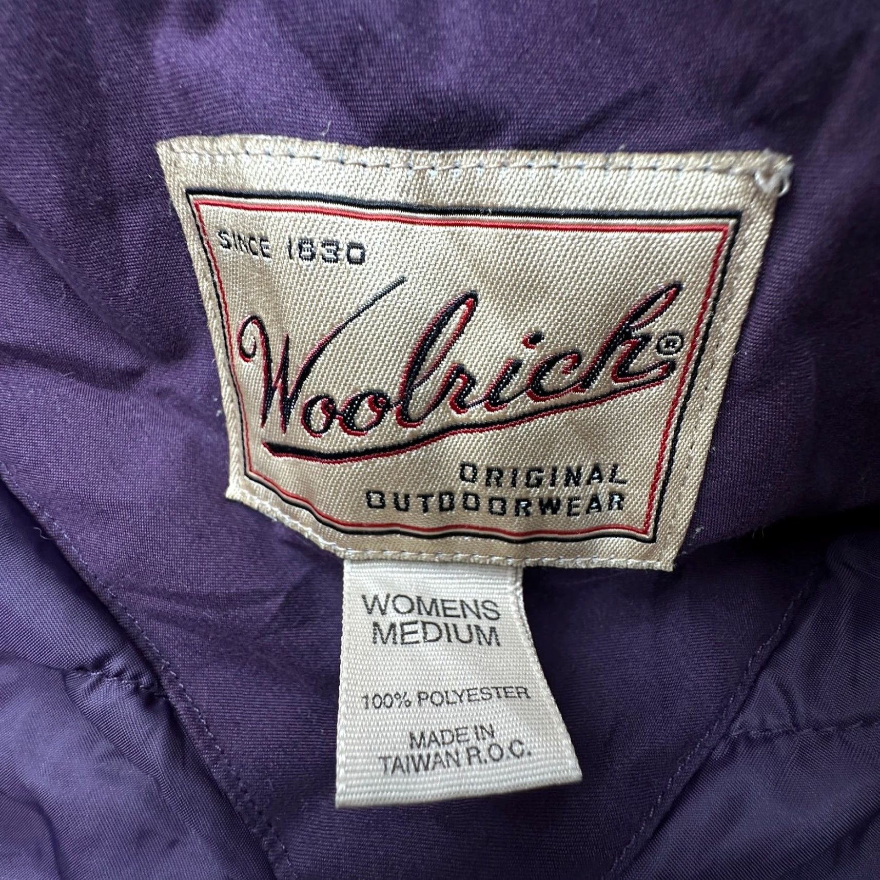 Vintage VINTAGE Woolrich Parka Hooded Jacket Womens Medium Pockets Green Purple Pockets Lined Jacket Womens Medium Green Purple Pockets Lined Size M / US 6-8 / IT 42-44 - 2 Thumbnail