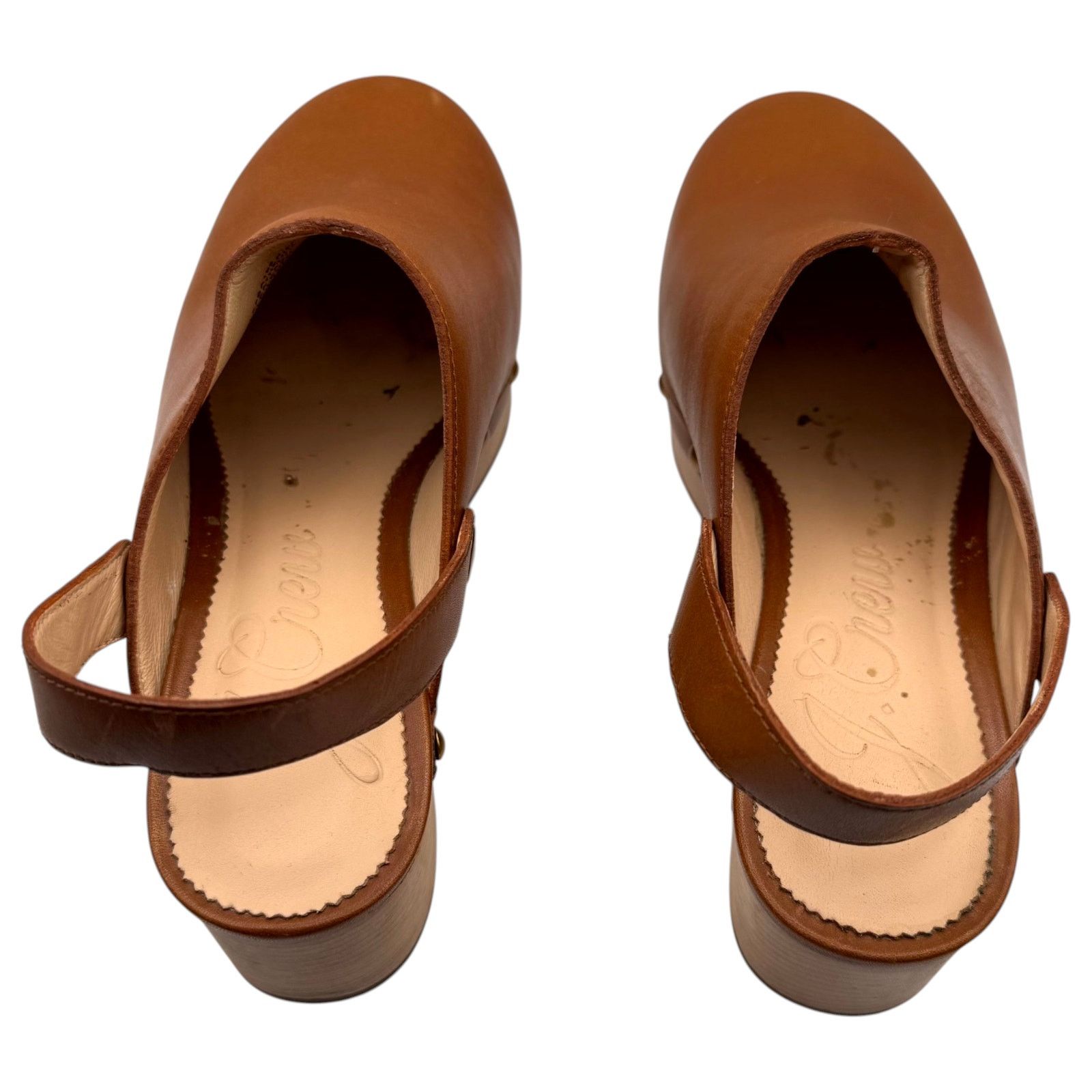 J.Crew J Crew Convertible Leather Clogs Wooden Heel Caramel 7 Size US 7 / IT 37 - 5 Thumbnail