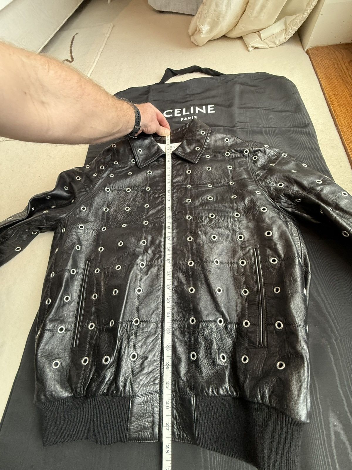 Celine $7k 🤑 FW22 Celine studded eyelet patchwork blouson jacket Size US M / EU 48-50 / 2 - 9 Thumbnail