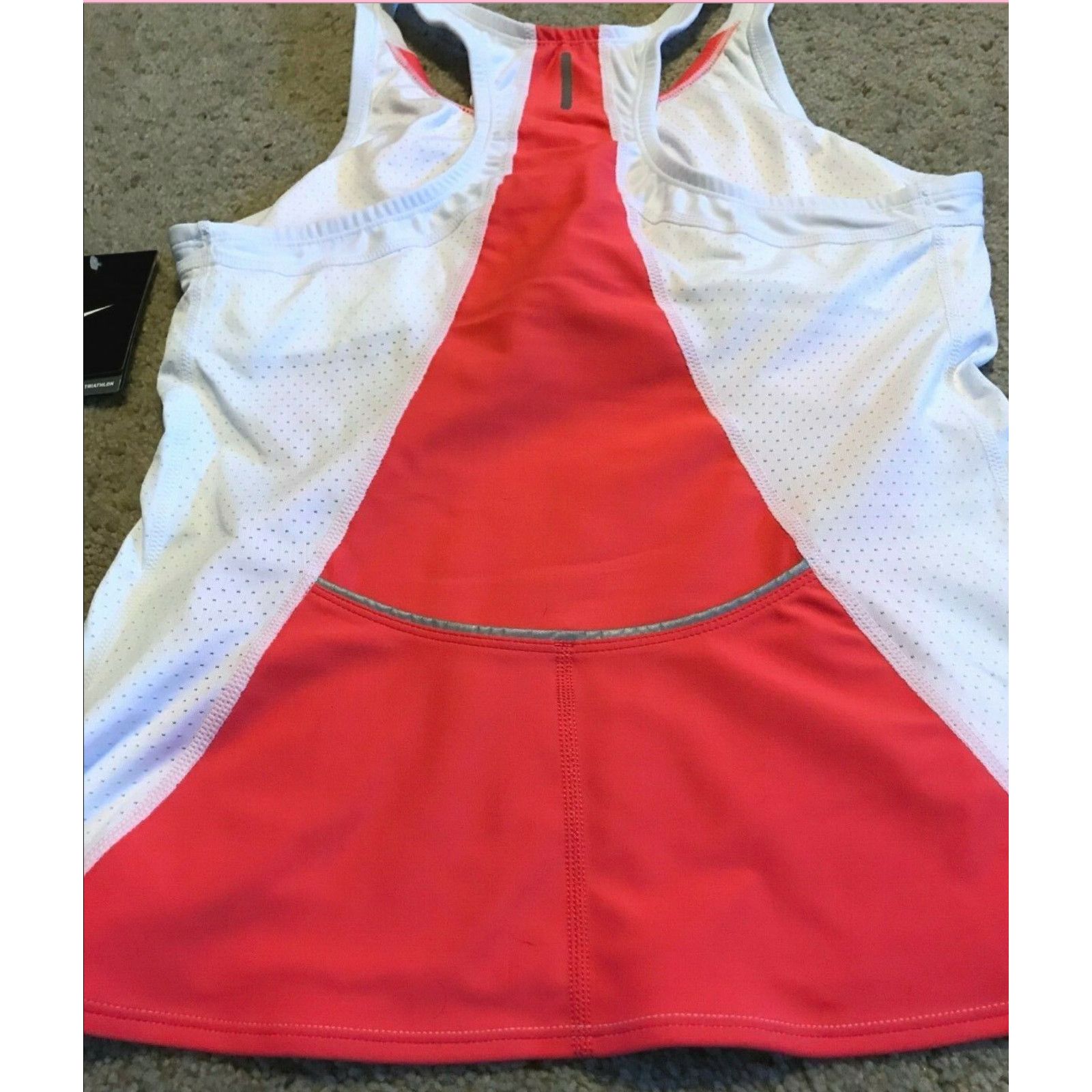 Nike Nike Triathlon Tri Top Shirt Tank White Coral Size XS - $82 Size XS / US 0-2 / IT 36-38 - 4 Thumbnail