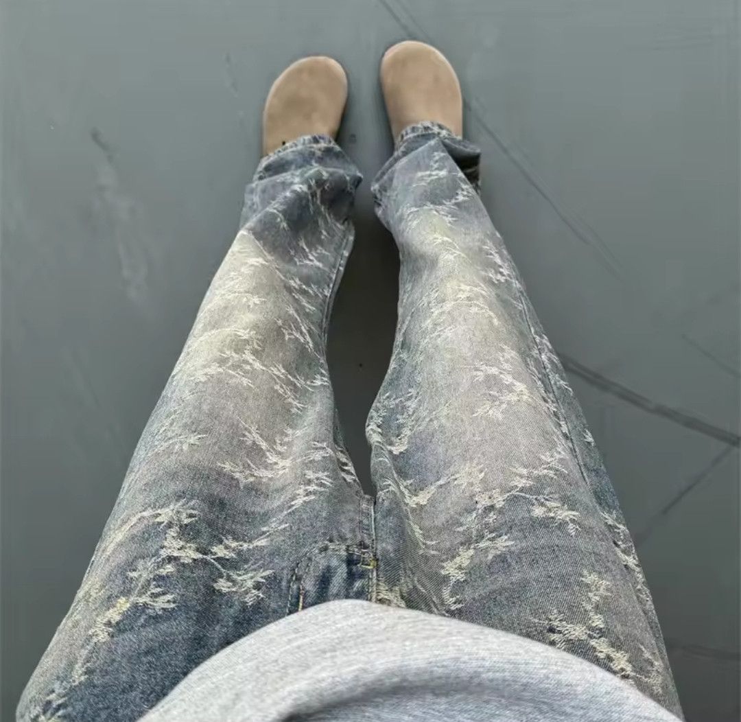 Japanese Brand × Jean Y2K Vintage Avant Garde Graffiti Harajuku Print Street Jeans Size US 33 - 2 Thumbnail