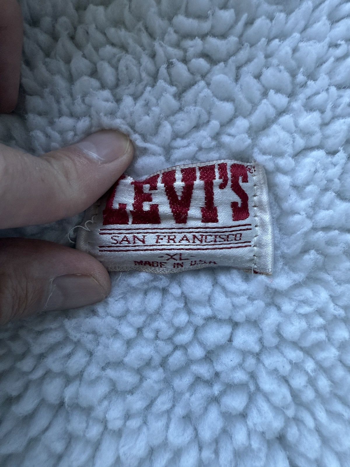 Levi's Vintage Clothing 80’s Long Denim Sherpa Jacket USA Made Size US XL / EU 56 / 4 - 7 Thumbnail