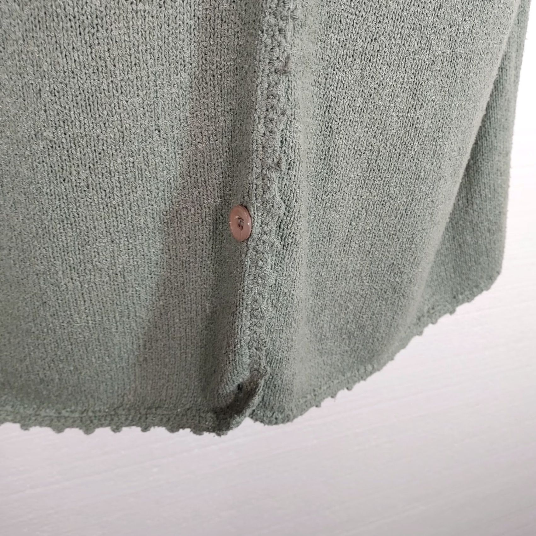 Vintage VINTAGE Milano Design Group Women's 1X Plus Button Green Sweater Cardigan Silk Blend Solid Knit Short Sleeve 60% Silk Mens? Wait. Size XL / US 12-14 / IT 48-50 - 6 Thumbnail