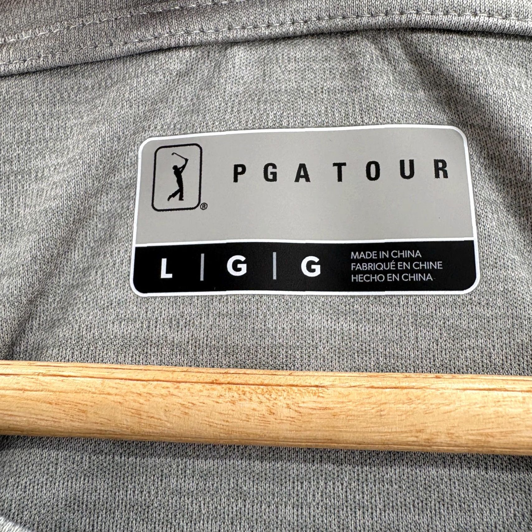 PGA Tour PGA TOUR Shirt Mens Large Gray Short Sleeve Performance Golf UPF 50 Protection Size US L / EU 52-54 / 3 - 4 Thumbnail