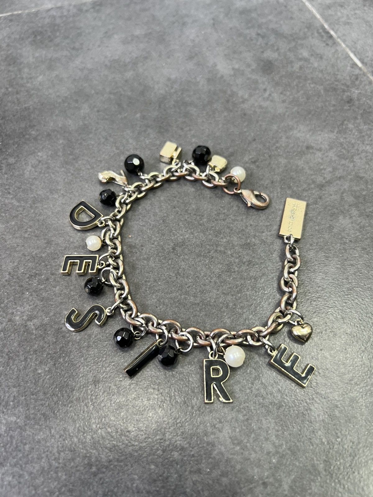 Designer × Dolce & Gabbana × Vintage DOLCE & GABBANA Jewerly Bracelet Silver Black Chain Vintage Size ONE SIZE - 1 Thumbnail
