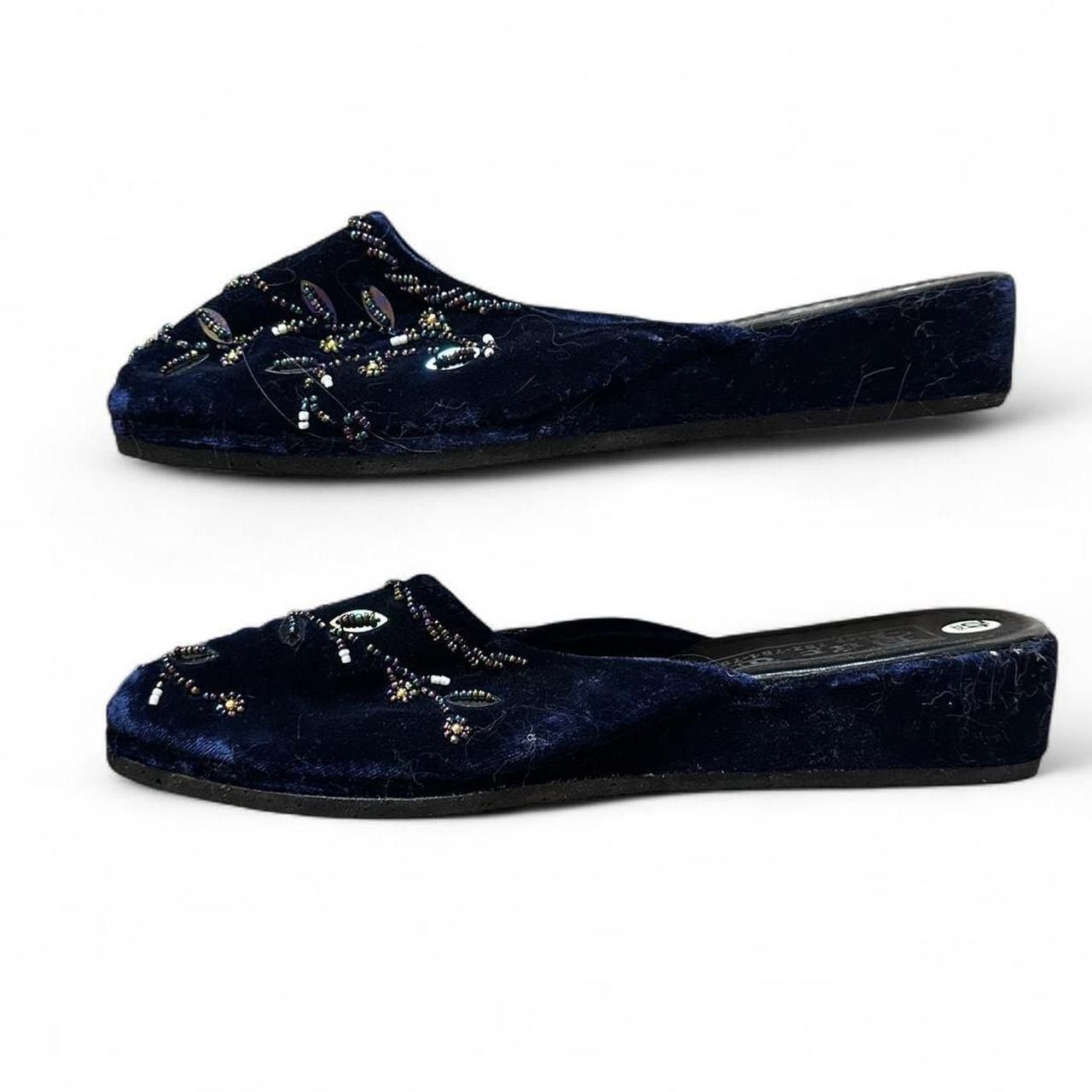 Other Women’s Blue velvety beaded mules Slip On Shoes Size US 7 / IT 37 - 5 Thumbnail