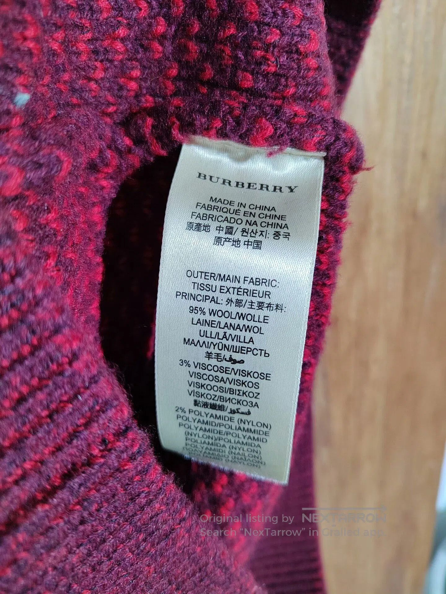 Burberry Burberry Men's Red Knit Sweater. Size US S / EU 44-46 / 1 - 5 Thumbnail