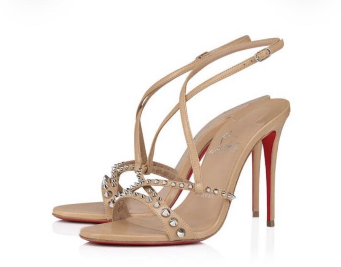 Christian Louboutin o1bcso1str0825 Tatooshka Spikes 100 Sandals Leather in Nude Size US 6 / IT 36 - 1 Preview