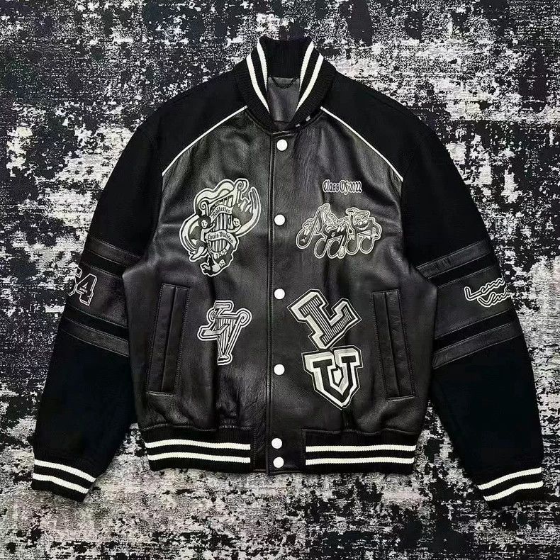 Louis Vuitton Louis Vuitton Black Leather Baseball Jacket Size US M / EU 48-50 / 2 - 1 Thumbnail