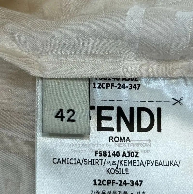 Fendi Fendi Women's Silk Long Sleeve Shirt in White . Size L / US 10 / IT 46 - 6 Thumbnail