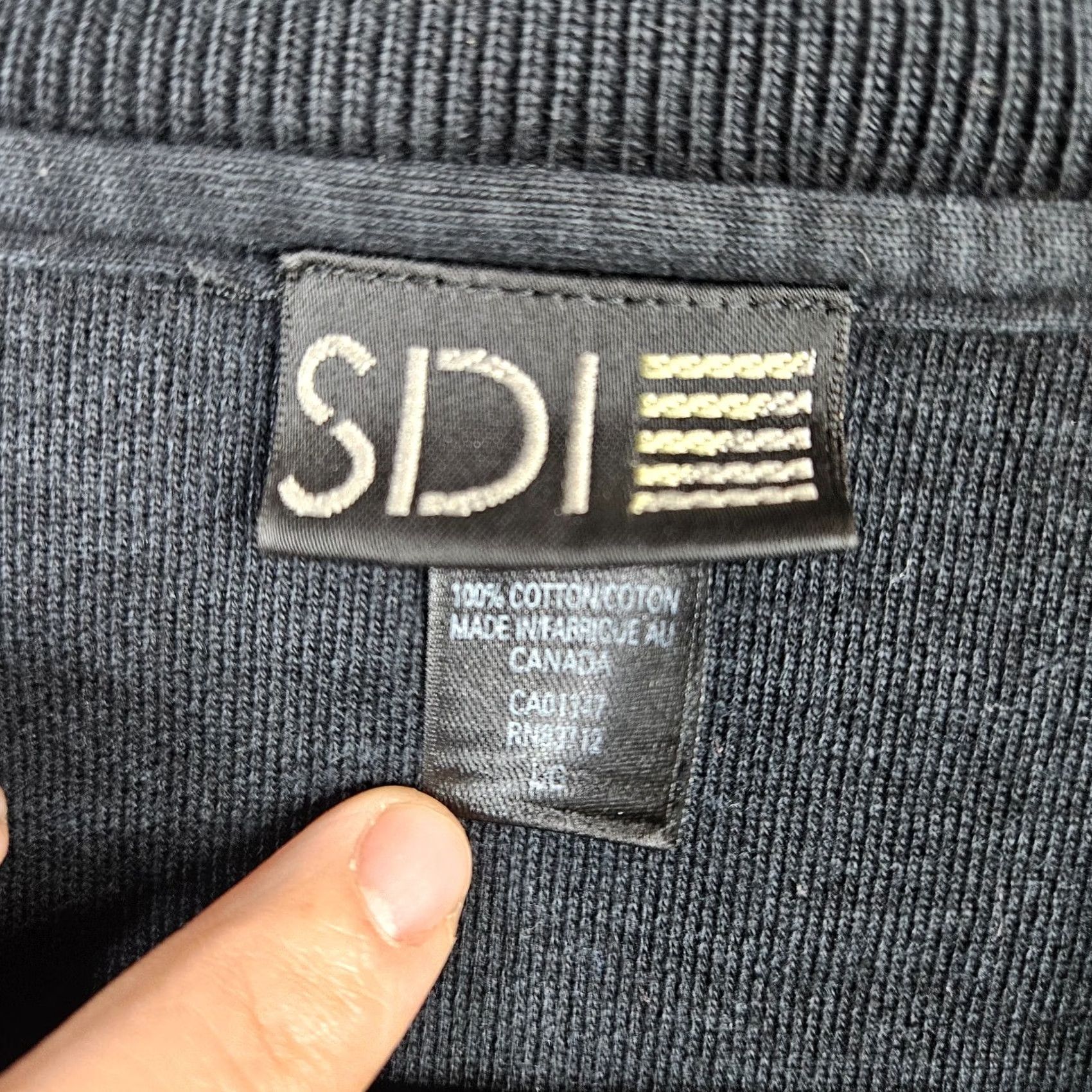 Vintage SDI Men’s V-Neck Black Heavy Solid Cotton Pullover Fleece Sweatshirt L Size US L / EU 52-54 / 3 - 7 Thumbnail
