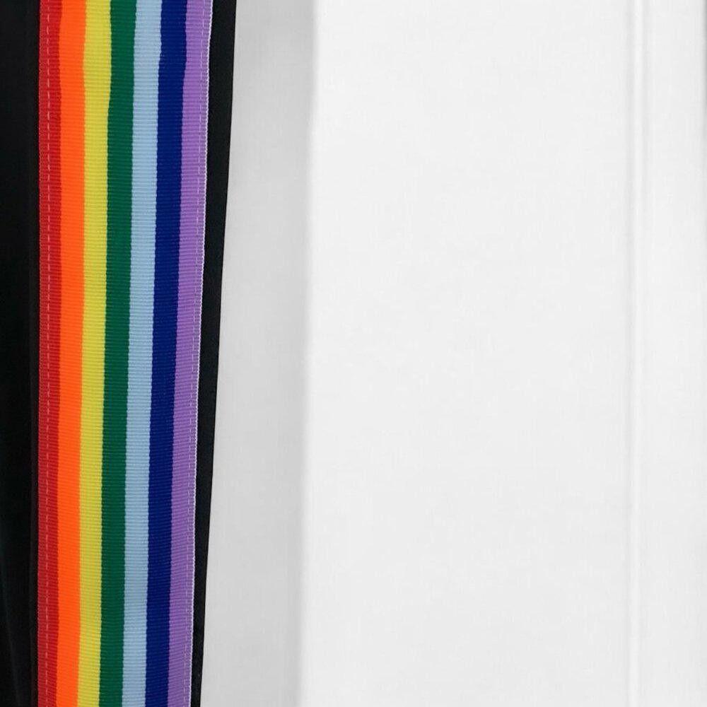 Boohoo Boohoo Petite Pants/Leggings - Black with Rainbow Stripes Size 25" / US 0 / IT 36 - 3 Thumbnail